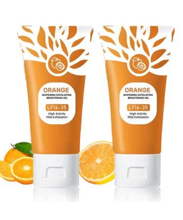 2PC Sheghy Orange Exfoliante Gel Scrub Skin Care Scrub Peeling Gel for Face and Body Deep Cleansing Moisturizing Facial Exfoliator gel Orange Gentle Exfoliating for Pore Cleansing and Tightening