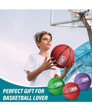 Libima Official Size 5 Rubber Basketball Set - Purple/Green/Red - Indoor/Outdoor Game Practice Training Ball for Kids, Youth, Men, Women - Includes Pump - 27.5 - Buy Online on GoSupps.com