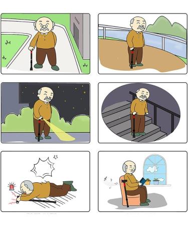 WalkingStickAdjustableCaduceusSmartCrutchesLightweight10FileTelescopicLEDLightMultifunctionBlack/wineRedSingleFoot/smallFour-legInterchangeableforArthritis Elderly Seniors&Hand Needed B One loaded - Buy Online on GoSupps.com