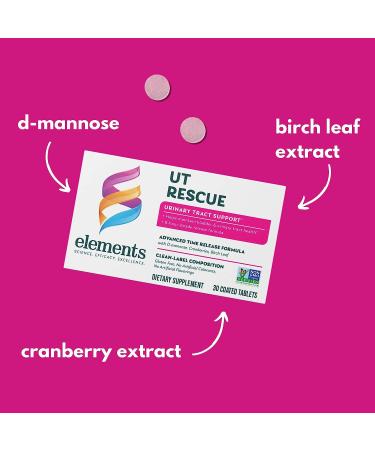 Elements UT Rescue 60 Tablets - Urinary Tract Support Supplement for Bladder Health - Gluten Free & Non-GMO - 30 Day Supply - Buy Online on GoSupps.com