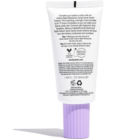 Bondi Sands Sweet Dreams Night Moisturiser 50mL| Enriched with Hyaluronic Acid | Suitable for sensitive skin | Vegan + Cruelty Free| 50ml/1.69 FL Oz Night Cream - Buy Online on GoSupps.com