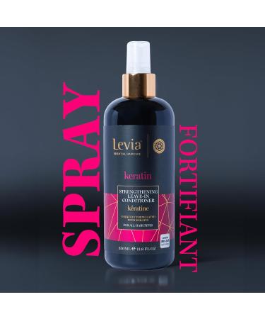 Levia | Keratin Leave-In Treatment Cream | Strengthens Hair Vitality | Nourishes and Moisturizes | Keratin Leave-In Treatment Cream | For All Hair Types | 350ml - Buy Online on GoSupps.com