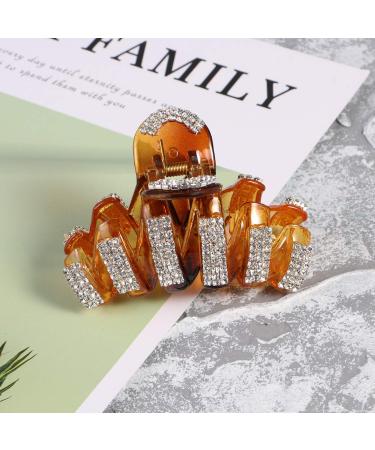 Frcolor Rhinestone Hair Jaw Clips | Non-Slip Acrylic Hair Claw Clips for Women | Stylish Headwear (Coffee) - Buy Online on GoSupps.com