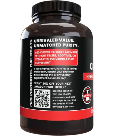 PURE ORIGINAL INGREDIENTS Red Clover (365 Capsules) No Magnesium Or Rice Fillers Always Pure Lab Verified 365 Count (Pack of 1) - Buy Online on GoSupps.com