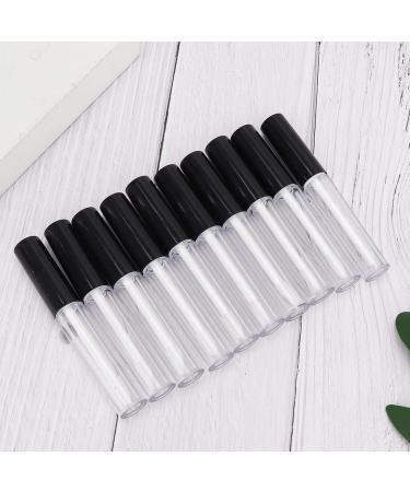 10 Pack 1.5ml Transparent Lip Gloss Tubes - Refillable DIY Lip Balm Containers with Rubber Inserts - Black - Buy Online on GoSupps.com