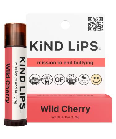 Kind Lips Wild Cherry Organic Lip Balm Natural Moisturizing Lip Care Single Tube Wild Cherry 1 Count (Pack of 1)