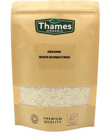 Organic White Basmati Rice-Certified Organic Non-GMO Vegan No Additives No Preservatives Resealable Bag by Thames Organic 1kg - Buy Online on GoSupps.com