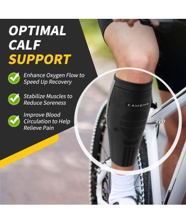 Buy Cambivo 2x Calves Compression Stockings for Men & Women - Relief for Shin Pain Varicose Veins & Sports - Black L-XL - Buy Online on GoSupps.com