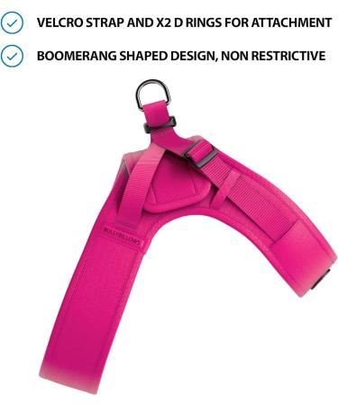 BullyBillows Boomerang Harness | Lightweight & Non-Restrictive Dog Harness | Easy Slip On & Off Design | Premium Quality with Velcro Strap | Carminerose M Medium - Buy Online on GoSupps.com