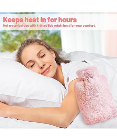2L Leak-Proof Heat Bottle with Plush Cover - Ideal for Pain Relief & Christmas Gifts (Pink) - Buy Online on GoSupps.com