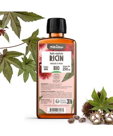 Plan te au Naturel Organic Castor Oil 250ml - Cosmos Organic - Plan te au Naturel - 100% Natural and Cold-Pressed - Skin hair eyelashes etc.