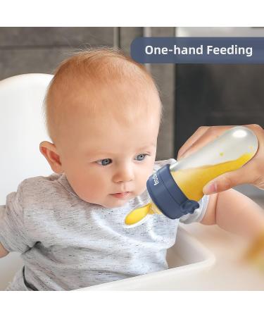 Freebear Baby Fruit Feeder Pacifier & Teething Toy Set | Silicone Spoon for First Stage Feeding | Infants Teether | Dark Blue - Buy Online on GoSupps.com