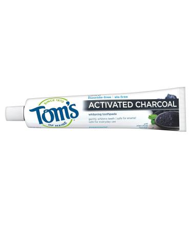 Tom s of Maine Fluoride-Free Activated Charcoal Whitening Toothpaste 4.7 oz - Peppermint 3-Pack | Natural Dental Care - Buy Online on GoSupps.com