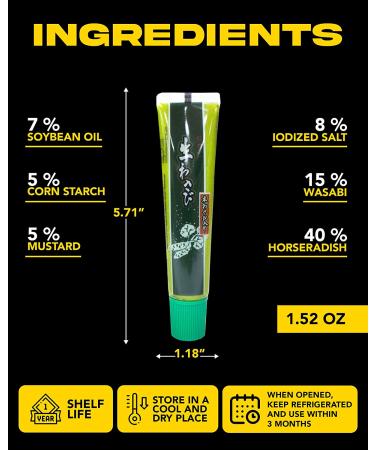 Wasabi-O Premium Wasabi Paste in Tube 1.52oz - Authentic Japanese Flavor - Pack of 1 - Buy Online on GoSupps.com