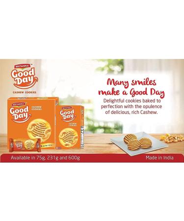 BRITANNIA Good Day Cashew Cookies 21.2oz Family Pack - Rich & Delicious Halal Vegetarian Snack (Pack of 2) - Buy Online on GoSupps.com