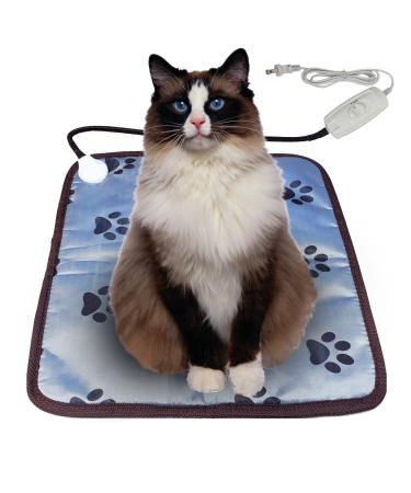 Pet Heating Pad for Dogs Cats Heated Bed mat Indoor Electric Dog Heating pad Waterproof Cat Heating pad Chew Proof Cord,Easy Clean Printfoot 17.70X17.70 inch