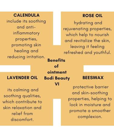 BODI BEAUTY Cream Ointment VI against redness and skin burns | Calendula St. John's wort oil lavender and rose oils beeswax vitamins A and E 40 ml - Buy Online on GoSupps.com
