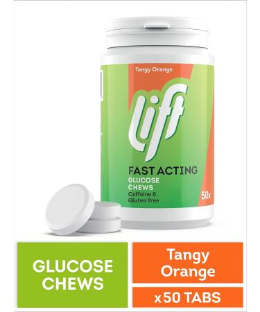 Lift Fast-Acting Glucose Chewable Tablets - Orange Flavor | Pack of 6 x 50 Tablets | Boost Energy & Performance - Buy Online on GoSupps.com