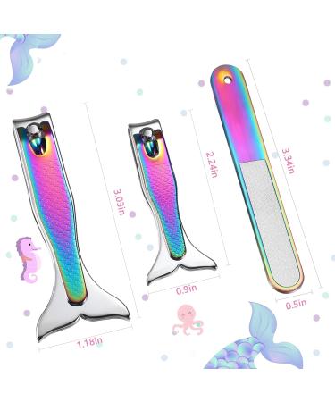 Buy Honoson 4-Piece Mermaid Nail Clipper Set | Stainless Steel Nail Cutter for Women | Perfect Birthday & Christmas Gifts | Sturdy Fingernail & Toenail Grooming - Buy Online on GoSupps.com