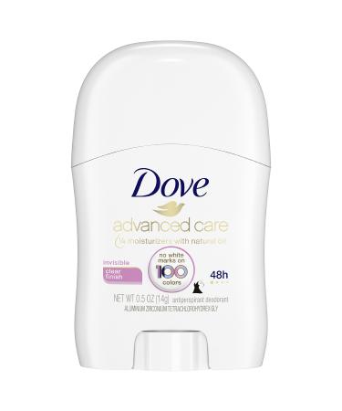 Dove Advanced Care Invisible Travel Sized Antiperspirant Deodorant Stick No White Marks on 100 Colors Clear Finish 48-Hour Sweat and Odor Protecting Deodorant for Women Rose 0.5 Oz Pack of 36
