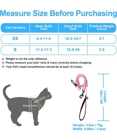 Petbonus Adjustable Cat Leash & Dishes Set - Soft Breathable Cat Dishes with Reflex Strips for Kittens (Pink Small) - International Shipping Available - Buy Online on GoSupps.com