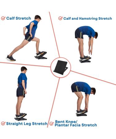 Adjustable Calf Stretcher Slant Board - Non-Slip Portable Stretch Equipment for Ankle, Achilles Tendon, Knee & Posture Exercise - Buy Online on GoSupps.com