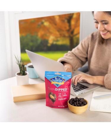 Blue Diamond Almonds Double Dark Chocolate Thin Dipped Snack Nuts 4 oz (Pack of 2) Bundle With a Snack Scout Lunch Bag - Buy Online on GoSupps.com