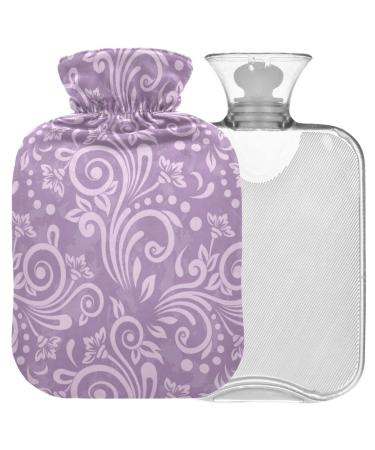 Naanle hot hot water bottle with cover antique lavender flower transparent hot water bottle 2l large hot hot water bottle for menstrual cramps pain relief handfoots heat and cold therapy