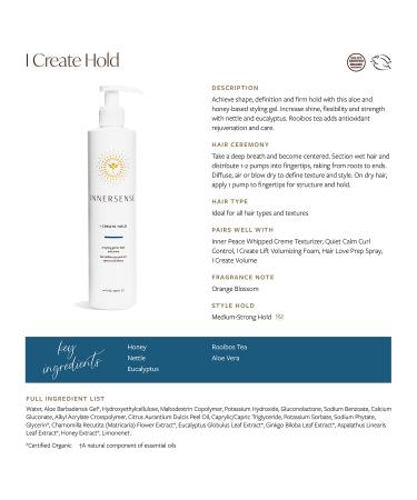 Innersense I Create Hold Styling Gel | Non-Toxic, Cruelty-Free Haircare | 10oz (Pack of 1) - Buy Online on GoSupps.com