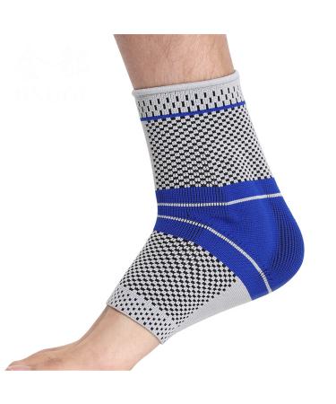 Ankle Compression Sleeve for Running Basketball Heel Pain Relief Breathable Ankle Brace Lace Up Adjustable Plantar Fasciitis Support for Women & Men (Color : Blue Size : S) S Blue