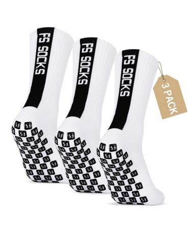 Gohanny soccer socks 3 pairs grip socks football 35-39 39-46 for men women children children slipproof football socks men football socks for basketball hiking running 39-46 white - Buy Online on GoSupps.com
