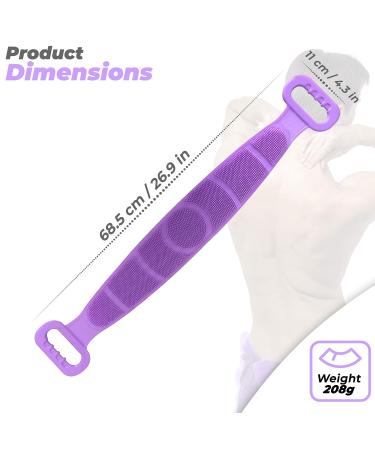 SILICONE BODY KIT - Double Sided Scrubber with Hair Scalp Massager - Purple - Buy Online on GoSupps.com