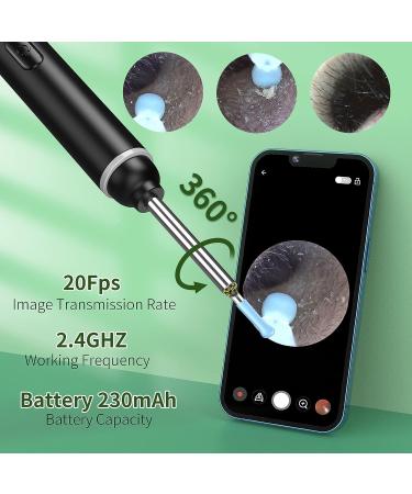 VITCOCO Ear Wax Removal Tool | 1920P HD Ear Cleaner with 6 LED Lights | Visual Ear Camera | Ear Cleaning Kit for iPhone, iPad, Android - Black - Buy Online on GoSupps.com