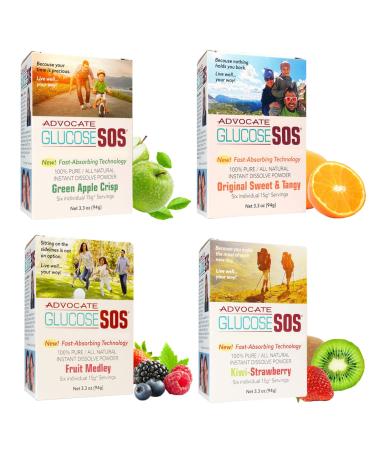 Glucose SOS Glucose Powder - 4 Flavor Variety - 24 Packets 24 Packets Variety
