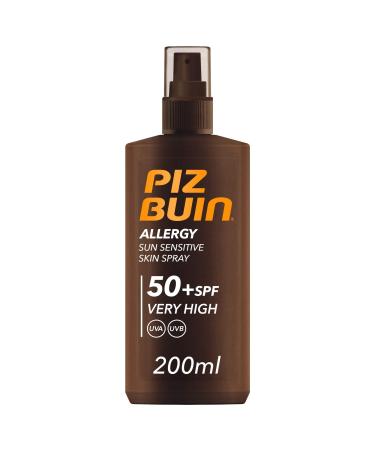 Piz Buin Allergy Sun Sensitive Skin Spray SPF 50+ 200ml SPF50+ 200 ml (Pack of 1)