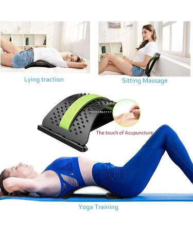 Sunxzz Back Stretcher for Sciatica & Lower Back Pain Relief - 4 Adjustable Settings (Green) - Buy Online on GoSupps.com