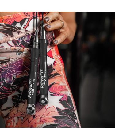 Primafit Pro Speed Jump Rope for Adults | Adjustable 3m Fitness Jump Rope with Weights 2 Ball Bearings & Anti-Slip Handles - Perfect for Boxing MMA & CrossFit - Buy Online on GoSupps.com