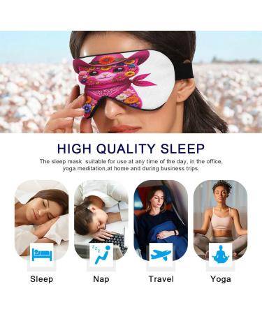 Floral Cowgirl Cat Sleep Mask | Soft Light Blocking Eye Mask for Travel Naps & Sleep - Adjustable Strap for Men & Women - Buy Online on GoSupps.com