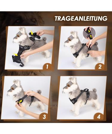 Eyin Adjustable Dog Harness for Small Dogs - Breathable Reflective Padded with Handle & Front Bracket - Perfect for Daily Training (Black Size S) - Buy Online on GoSupps.com