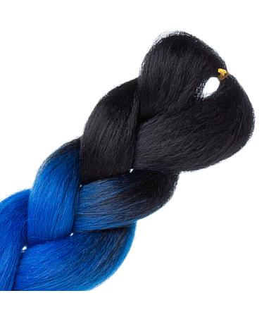 LDMY Jumbo Braiding Hair Extensions - Ombre Two Tone Black Blue 6pcs/Pack 100g Each - Perfect for Stylish Hairstyles - Buy Online on GoSupps.com