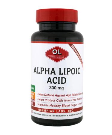 OLYMPIAN LABS Alpha Lipoic Acid 200 Mg 0.15 Pounds Unflavored 60 Count (Pack of 1)
