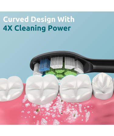 Keosaa Replacement Toothbrush Heads Compatible with Philips Sonicare Electric Toothbrush - Pack of 6 - Black - Buy Online on GoSupps.com