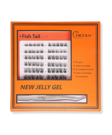 Glue-Free False Eyelashes Glue-Free Self-Adhesive False Eyelashes a Must-Have For Lazy People DIY Jelly Gel False Eyelashes Set Lash Extension Kit (Fish Tail) Fish Tail-001