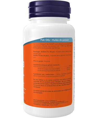 NOW Supplements Omega-3 Mini 500mg (36/24) Softgels 90 Count - Buy Online on GoSupps.com