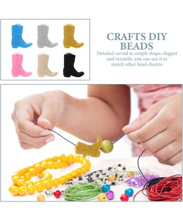 6pcs Healeved Boot Shaped Silicone Beads for DIY Jewelry & Baby Teether - Bracelet Necklace Spacer Beads - Buy Online on GoSupps.com