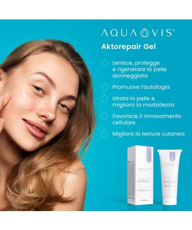  Aquavis Aktorepair Gel | Regenerating gel for damaged and dry skin with hyaluronic acid and natural extracts - 75 ml | Aquavis - Buy Online on GoSupps.com