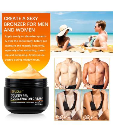 Natural Tanning Accelerator Cream Gel | Premium Brown Dark Tanning Cream for Sunbeds & Outdoor Use - Buy Online on GoSupps.com