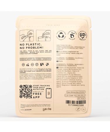 Fitness Health Vitamin B Complex Tablets - VIT B1 B2 B3 B5 B6 B12 - Super B-Complex Max Strength - for Vegetarians & Vegans with High Potency & Absorption - (120 Tablets) 120 Count (Pack of 1) - Buy Online on GoSupps.com