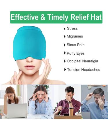 Migraine Relief Cap Reusable Cold Hot Therapy Migraine and Headache Relief Cap Single-Sided Gel Ice Hot Head Wrap for Chronic Migraine Tension Headache Sinus Stress Puffy Eyes (Blue) - Buy Online on GoSupps.com