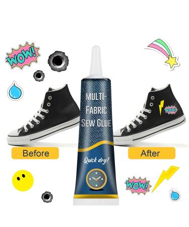 Fabric Repair Glue - Fast Dry Adhesive for Jeans, Pants, Denim, Leather - Washable & Clear - Sewing and Printing - Buy Online on GoSupps.com